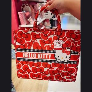 Christmas Gift Halloween Hot Sanrio Canvas Girl Leisure Handbag Kawaii Hello Kitty Anime Fashion High-Capacity Shopping Go Out Inclined Shoulder Bag New