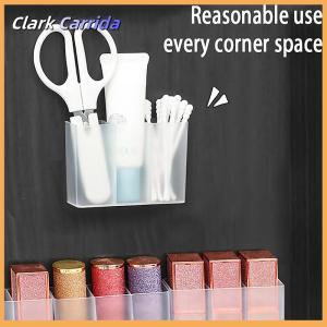 [Clark Carrida] Punching Free Wall Mounted 3Grids Storage Box Eyebrow Clip Scissors Eyebrow Pencil Brush Lipstick Small Items Organizer Storage