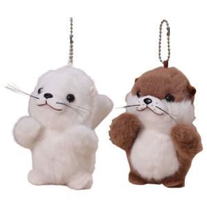 Kéo chuỗi động vật bằng nhung Keychain túi dễ thương Mặt dây chuyền móc khóa hình động vật cho phụ nữ và trẻ em gái với vẫy đuôi mới lạ