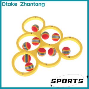 Dtake 1Pc Floating Table With 10 Balls Floating Toy Ring Throwing Game Water Floating Pool Game Toy EVA Throwing Circle
