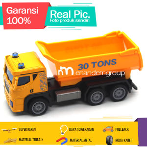 Diecast Miniatur Mainan Mobil Dump Truk Tanah Allow Heavy Truck Pullback