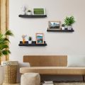 Emfogo Floating Shelves Wall Mounted, 16.9x4.3 inci Farmhouse Wood Wall Shelf Ledge Floating Shelf Set 3 untuk Entryway, bilik tidur, dapur, bilik mandi (Rustic Brown). 