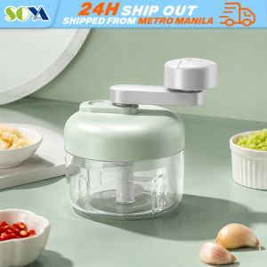 100ml Manual Garlic Chopper ABS Resin Hand Pull String Chopper for Crushing Vegetables and Spice