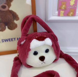 Túi đeo chéo Sanrio 25cm màu sắc dịu dàng cute Túi xách gấu dâu xinh xắn _ TingTing