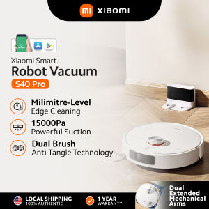 Xiaomi Robot Vacuum S40 Pro | Dual Edge-Cleaning System | Automatic Mop Lift | Anti-Tangle Roller & Side Brush