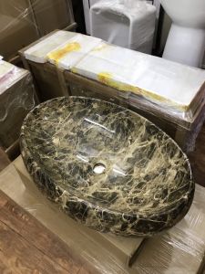 Chậu vân đá hình Elip chậu dương bàn lavabo GRVL 0680