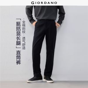 GIORDANO Men Pants Mid Rise Cotton Pants Straight Leg Regular Fit Simple Fashionable Casual Pants 13116603