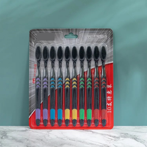 DiyHomeIpoh [10pcs] Black/white Bamboo Soft toothbrush 竹炭黑牙刷 berus gigi