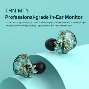 TRN MT1 Headphones Add Faaeal PU Square Storage Box Dual Dynamic Driver Earbuds HiFi Bass Music IEM Earplugs Metal Gaming Sports Running Headsets Noise Cancellation Wired Earphones 2PIN Detachable Cable DJ Monitors For Smartphones Tablet Laptops Computers