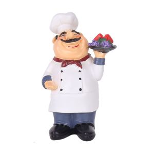 SIRENXI Thủ công mỹ nghệ Tượng nhựa đầu bếp tiệm bánh mì rustic Mô hình Mô phỏng Tượng Nhựa Đầu Bếp Phụ kiện tự làm Đồ thủ công Trang trí cửa hàng bánh Farmhouse Quà sinh nhật cho trẻ em