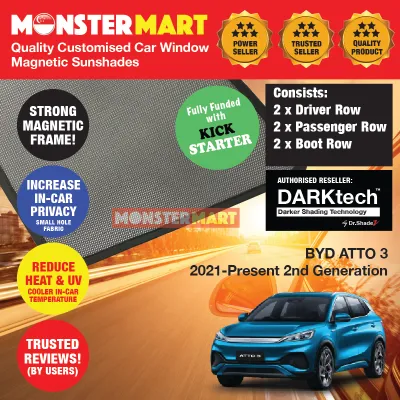 CERTIFIED ORIGINAL Dr Shadez DARKtech Car Window Customised Magnetic Sunshades for BYD