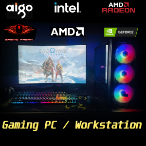 Budget Gaming FULL SET PC 2023 with Intel I5 6500/ I7 4770/ 5600G/ Ryzen 5 / GTX 1650 / RTX3050 High Spec GENSHIN KOFXV PUBG / PC Murah