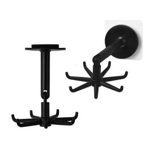 2pcs Without Drilling Required Cats Wall Mounted Rotating Hook Waterproof Adhesive Key and Hat Holders for Home Use