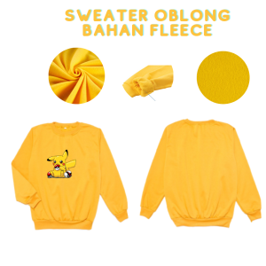 Basic Sweater Polos Sweater Oblong Wanita / Sweater Hoodie Korean Style / Sweater Crewneck Wanita Oversize Poke Ball