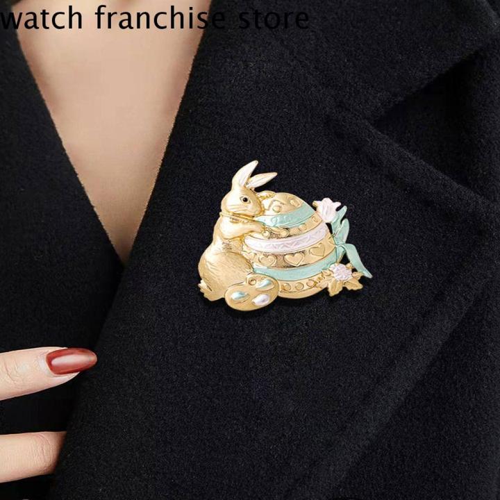 FRANCHISE Phong cách Hàn Quốc Trâm cài Thỏ Phục sinh Huy Hiệu Hợp kim ...