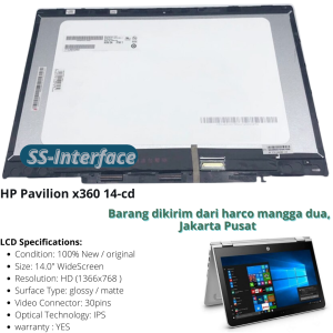 LAYAR SENTUH LCD LAPTOP LCD TOUCH SCREEN HP PAVILION X360 14-CD0077TU CD0053TX CD0087TU CD0042TX CD0050TX CD0087TU PANEL TOUCH SCREEN