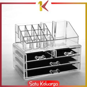 SK-K161 Rak Kosmetik 4 Laci Storage Box Cosmetic Organizer / Rak Lipstik Transparan / Rak Make Up