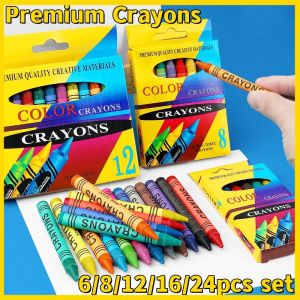 PINK 6/8/12/16/24pc Set Generic Crayon Crayons Set School Supplies Art Painting Pens Stationary Gift