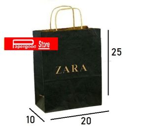Paper bag Zara black collection small 25 x 20 x 10 cm