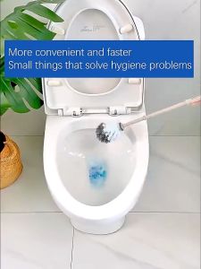 Disposable Toilet Brush with Cleaner - Modern Bathroom Cleaning System (Free 6 Refills) PH