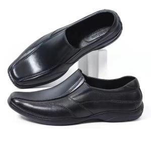 New Arrival Back To School Pure Black Boys Slip On School Shoes Non Slip Anti Skid Waterproof Durable Kids Student Footwear 25-35