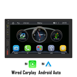 FS02W Car MP5 Player Multimedia Video Player 2 Din FM AM Radio Carplay Android Auto Mirror Link Bluetooth 5.1 Reversing video