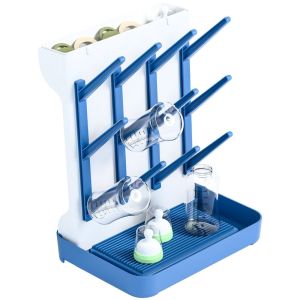 WPOT Portable Baby Bottle Drying Rack Vertical Standing Removable Storage Organizer Easy Storage Large Capacity Glass Drying Stand Baby Bottle Accessories