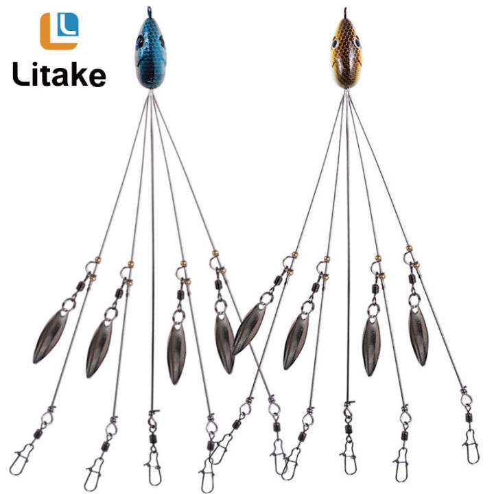 [Fast Delivery] 2PCS 5 Arms Umbrella Rig Fishing Ultralight Tripod Bass