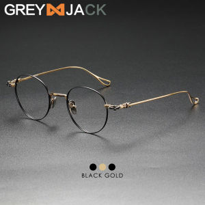 Grey Jack Frame Kacamata Bahan Titanium Model Bulat Fashionable Ringan Kokoh  Bisa Minus Sinnergasm