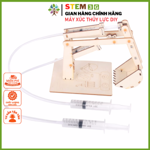 Đồ chơi sáng tạo: Lắp ráp Máy xúc thủy lực DIY bằng gỗ. Đồ chơi giáo dục khoa học phát triển tư duy STEM cho bé. STEM3G