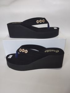 Cantika Sandal Wedges 6 Cm Jepit Balok Variasi Jasco Wanita Kekinian
