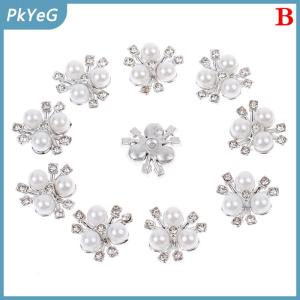 PkYeG 10 chiếc kẹp tóc pha lê lấp lánh đính đá hoa ngọc trai thủ công tự làm