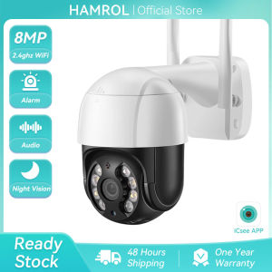 (Local Stock) Hamrol 8MP 4K Ultra HD PTZ Wifi IP Camera Auto Tracking 5MP 2MP H.265X Ai Human Detect 5X Digital Zoom Outdoor Wireless CCTV Security Camera iCsee P2P