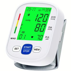 【Original 】BSX322 wrist blood pressure monitor dual user mode automatic portable home blood pressure monitor 99 measurement memory IP22 color backlit display and one click quick reading.