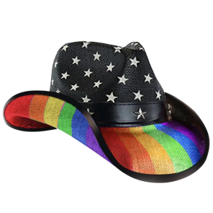 Homburg mũ cao bồi Với Kỳ Lạ Vành Đai Sao Trim Hiệp Sĩ Hat Rơm mũ đội đầu Cầu Vồng Porkpie Hat Cho Cậu Bé Người Đàn Ông Mũ Rơm