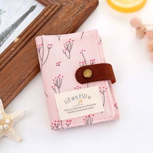 DR Dompet Kartu Kanvas Motif Floral Bunga US 20 Slot Kartu Canvas