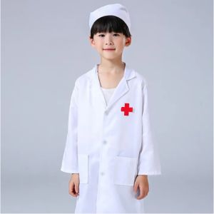 Bartley-lz พร้อมส่ง ชุดหมอเด็กผู้หญิง พยาบาลเด็ก ชุดหมอ เสื้อกราวน์เด็ก ชุดแฟนซีหมอ