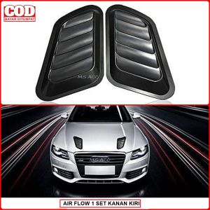 Air Flow Kap Mesin Variasi Mobil Isi 2pcs Universal Bahan Plastik ABS Di Lengkapi Perekat MS