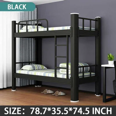 [Manila 24-hour Boat] Iron Bed Up and Down Staff Dormitory Student High and Low Bed 180 * 200 * 90/120CM Dormitory Apartment 90CM Iron Bed Up and Down Double Iron Frame Bed