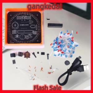 Gangke Tự làm xoay LED điện tử kỹ thuật số Đồng hồ Kit ánh sáng kiểm soát nhiệt độ hiển thị LED kỹ thuật số thời gian hiển thị Hàn thực hành