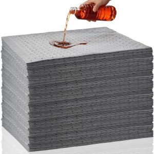 MMLUCK 5Pcs 5040cm Oil Absorbent Pads Grey Absorbent Mat Garage Floor Mat Shearable Heavy Weight Oil Spill Mat Absorbing Water