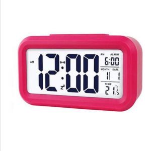 Digital Backlight LED Display Table Alarm Clock Snooze Thermometer Calendar Time Smart Clock Automatic