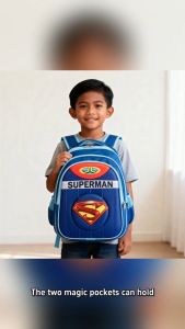 16inch Large Capacity Cute Cartoon Character backpack bag For Kids boys Grade 5-6 With 3 Zipper Pockets Lightweight