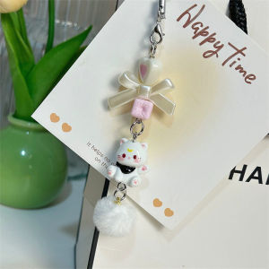 Kitten Plush Ball Pendant Sweet Girl Heart Phone Chain Bag Pendant Key Chain Cartoon Cute Pendant