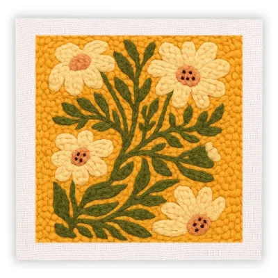 RUOPOTY Flower Punch Needle Embroidery Home Decoration Adult Hobbies Flower Complete Punch Needle Kit Unique Gift Art Projects For Adults