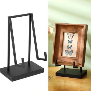 YITAQI Carbon Steel Plate Display Stand Stable Anti-rust Album Storage Rack Multi Functional Black Plate Organizer Home Office Decors