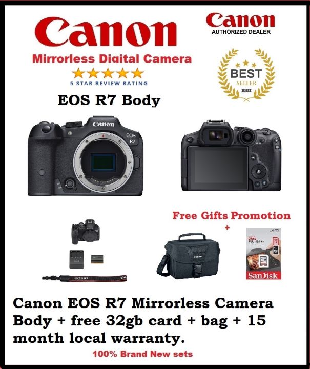 Canon EOS R7 Mirrorless Camera Body free 32gb card bag 15