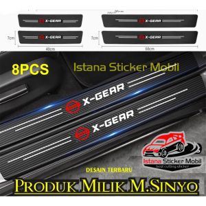 aksesoris mobil nissan x gear karbon 3d pengaman pijakan pintu mobil sillplate nissan 8pcs