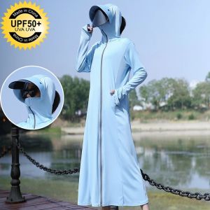 Women Hiking Sun Protection Jackets Camping Long Quick Dry Anti-UV Windbreaker Outdoor Sports Fishing Cycling Breathable Coat