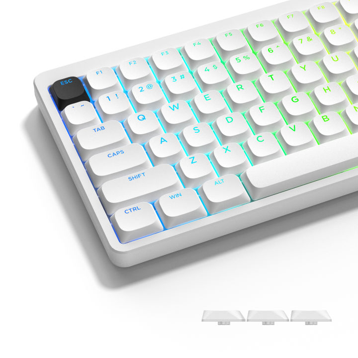 Wopier 143 thả thấp chính trắng đen phím cơ PBT Chân Trời Keycap cho ...